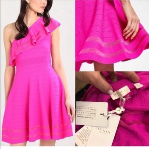 Ted Baker pink asymmetrical dress